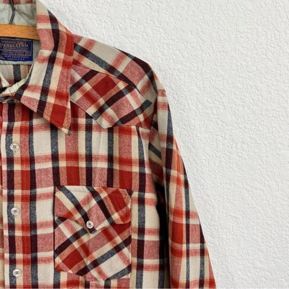 Pendleton Camper Pocket Plaid Gridded Button Down Shirt